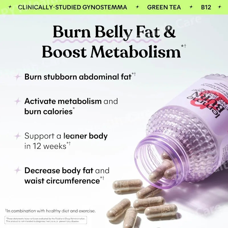 Belly Fat Burning Metabolism AMPK Activating Supplement for Men Women Actiponin Gynostemma Vitamins B6 B12 60 Capsules